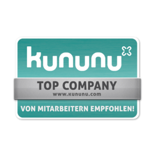 Zertifikat für "Top Company", ausgeschrieben von Kununu