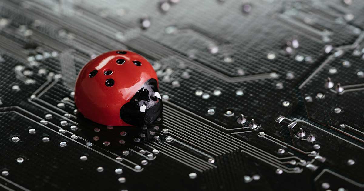 Ein Marienkaefer auf einem sehr kleinem Disc